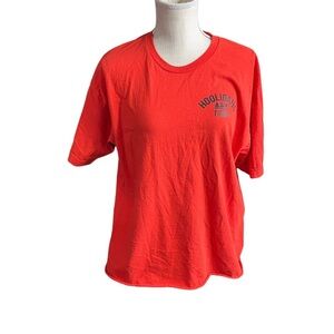 Hooligans Tribe Dayton, OH Orange Short Sleeve T-Shirt Sz XL Raw Hem US Made